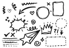 handgezeichnete set-doodle-elemente für die konzeptgestaltung. Vektor-Illustration. vektor