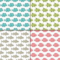 sömlösa mönster fisk bakgrundsdesign vektor
