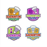 designkollektion för badmintonklubbar vektor