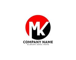 Design der Anfangsbuchstaben mk-Logo-Vorlage vektor