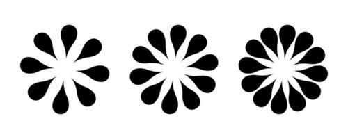 blomma kronblad logotyp. blomma ikon silhuett. blomma symbol illustration vektor