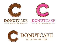 Illustrationsvektordesign der Donut-Kuchen-Logo-Vorlage für Unternehmen oder Unternehmen vektor