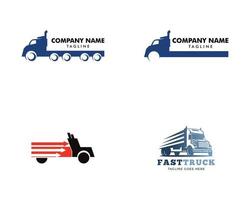 uppsättning express lastbil logotyp vektor design