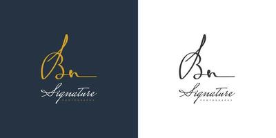 bn anfängliches Logodesign mit Handschriftstil. bn Signaturlogo oder Symbol für Hochzeit, Mode, Schmuck, Boutique, botanische, florale und geschäftliche Identität vektor