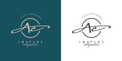 initial a och c logotypdesign med elegant och minimalistisk handstil. ac signaturlogotyp eller symbol för bröllop, mode, smycken, boutique och affärsidentitet vektor