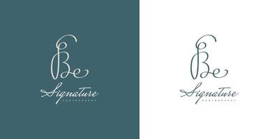 anfängliches b- und e-logo-design mit handschriftstil. ein charakteristisches Logo oder Symbol für Hochzeit, Mode, Schmuck, Boutique und Geschäftsidentität sein vektor