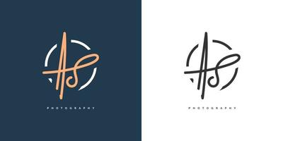 initial a och s logotypdesign med handstil. som signaturlogotyp eller symbol för bröllop, mode, smycken, boutique och affärsidentitet vektor