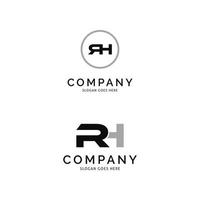 Satz von Anfangsbuchstaben rh Symbol Vektor Logo Vorlage Illustration Design