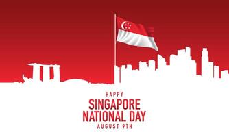 singapores nationaldag bakgrundsdesign. vektor