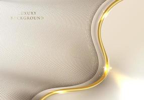 abstraktes elegantes Schablonendesign 3d goldene wellenförmige geschwungene Linienelemente mit Lichteffekt vektor