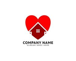 liebe home immobilien logo vorlage vektor