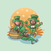 Happy Saint Patricks Day Leprechaun Party vektor