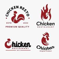 einfache minimalistische Hähnchen-Logo-Vektorsammlung für Unternehmen und Restaurants vektor