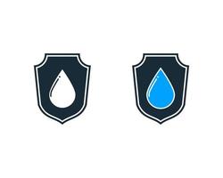 Drop Wasser Schild Symbol Vektor Logo Vorlage Illustration Design