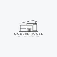 modernt hus minimalistisk logotyp mall. enkel logotypdesign. vektor illustration.