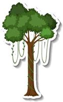 isolierter Baum mit Liane im Cartoon-Stil
