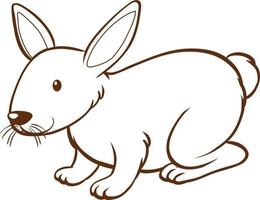 Kaninchen im einfachen Doodle-Stil auf weißem Hintergrund vektor