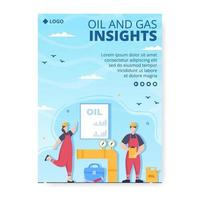 olja gas industri affisch mall platt design illustration redigerbar av kvadratisk bakgrund för sociala medier eller gratulationskort vektor