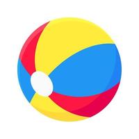 Springen Beach Ball Flat Style Design Vector Illustration Symbol Zeichen isoliert auf weißem Hintergrund.