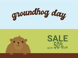 illustration vektor glad groundhog dag