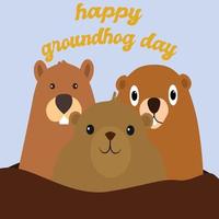 illustration vektor glad groundhog dag