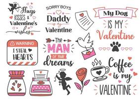 Valentinstag-Zitat-Illustrationsvektor für Banner vektor