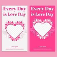 rosa liebe valentinstag social media story vorlage vektor