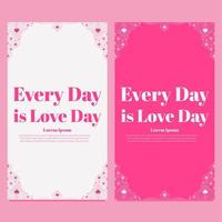 rosa liebe valentinstag social media story vorlage vektor