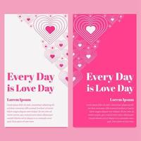 rosa kärlek alla hjärtans dag berättelsemall för sociala medier vektor