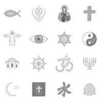 religion symboler ikoner set vektor