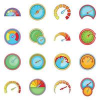 Tachometer Icons Set, Cartoon-Stil vektor