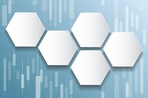 hexagon och ljusstake börsen bakgrund vektor