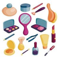 Kosmetik-Icons Set, Cartoon-Stil vektor