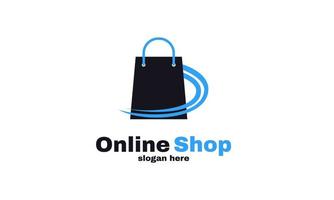 Lager Vektor abstrakte Tasche Online-Shop-Logo-Designs Vorlage Vektor einfaches Shopping-Logo-Design