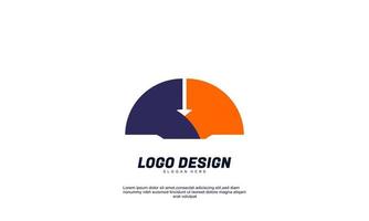 Stock Vektor kreatives Logo für Firmenbranding mit flachem Design schwarz orange Farbe