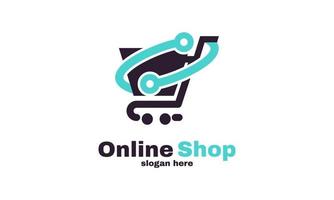 Lager Vektor Online-Shop-Logo-Designs Vorlage Vektor einfaches Shopping-Logo-Design