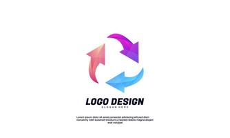 lager vektor abstrakt återvinna eller triangel logotyp illustration gradient färgglada