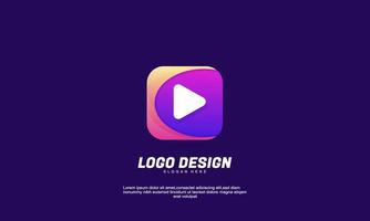 lager vektor abstrakt kreativ idé logotyp rektangel spela media för företag och företag gradient färg designmall