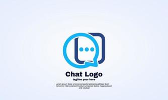 lager vektor kreativ chatt logotyp design inspiration vit bakgrund