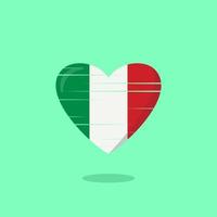 Italien flagga formad kärlek illustration vektor