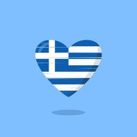 griechische flagge geformte liebesillustration vektor