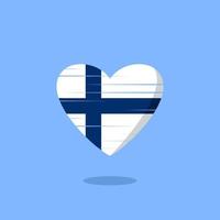 finnische flagge geformte liebesillustration vektor