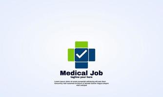 abstrakt medicinsk jobb logotyp design vektor kontroll illustration