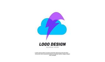 Stock Vektor abstrakte Flash- und Cloud-Logo für Unternehmen Firmengebäude Vorlage Logo-Design-Vektor-Illustration bunt