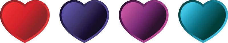 Vektorillustration eines Herzens mit roten, blauen und violetten Farben vektor