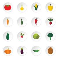 vegetabiliska ikoner set, platt stil vektor