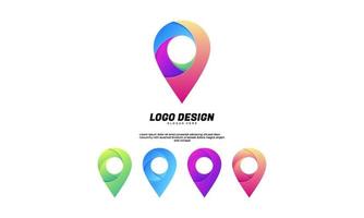 Stock Vektor kreative Inspiration moderne Karten oder Pin-Logo für Firmengeschäfte oder Gebäude flachen Stil farbenfrohen Design-Vektor