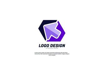 Stock Vektor abstrakte kreative Idee Pfeil modernes Logo für Unternehmen oder Unternehmen bunt mit flachen Design-Vorlage