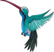 schön ein fliegender Cartoon des wilden Kolibris vektor