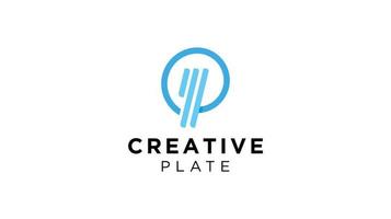 Platte-Logo-Design-Vorlage vektor